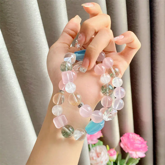 Aquamarine Pink DIY Charm Bracelet
