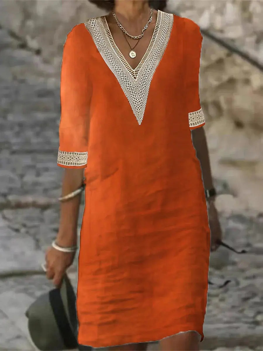 Autumn Bliss Cotton Midi Dress