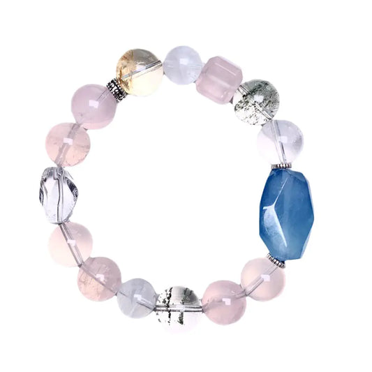 Aquamarine Pink DIY Charm Bracelet