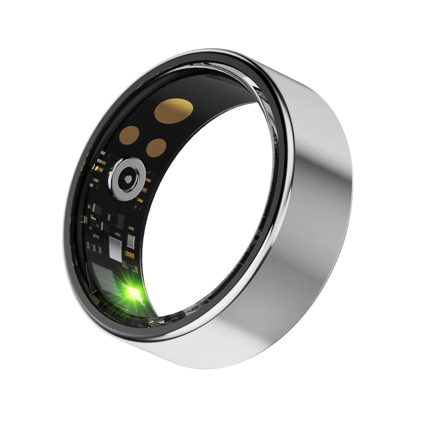 Health Monitor Smart Ring with Charging Case - Silver