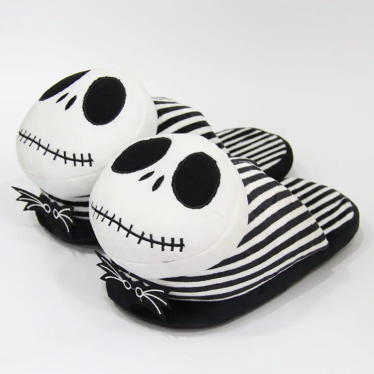 Festive Pumpkin Prince Skull Slippers