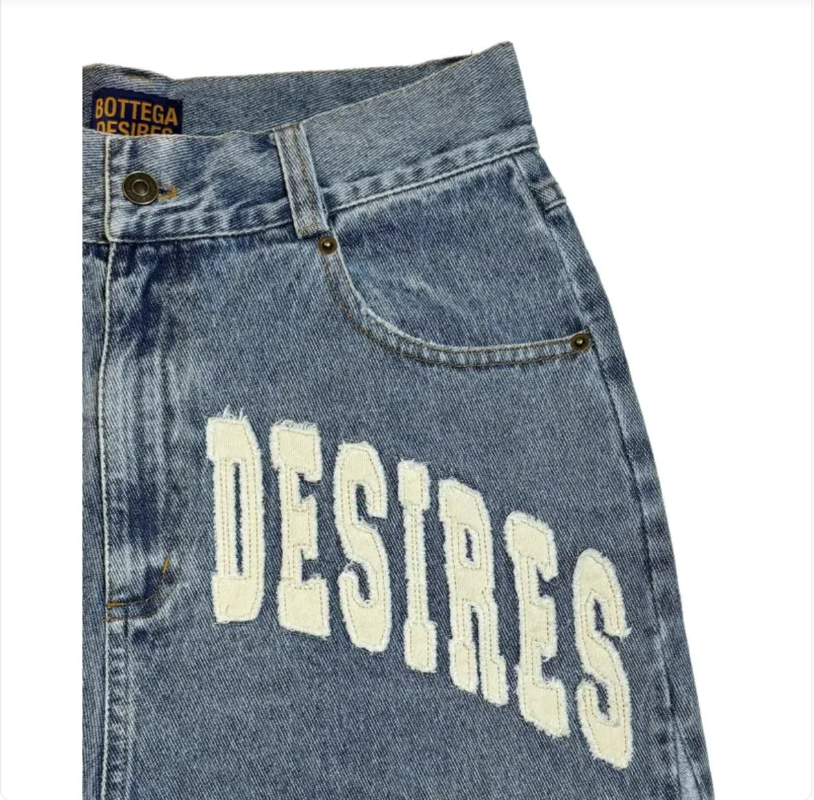 Vintage Alphabet Denim Shorts for Men