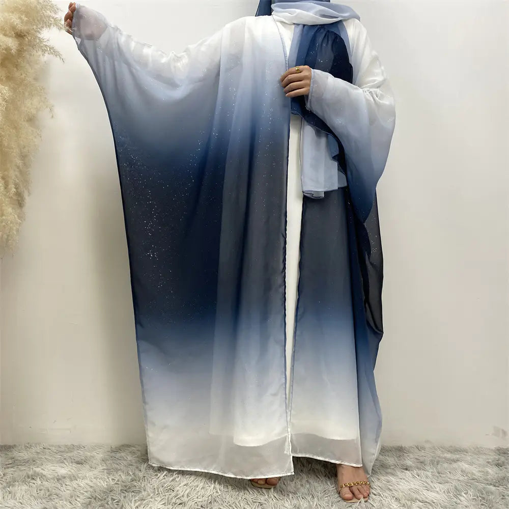 Chiffon Muslim Cardigan & Scarf Set