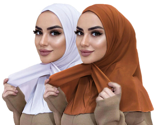 2-Pack Soft Modal Hijab Caps with Practical Buttons