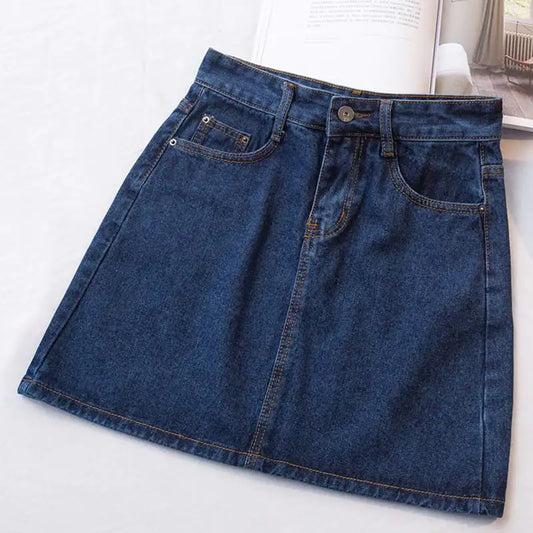 Vintage High-Rise A-Line Jean Skirt