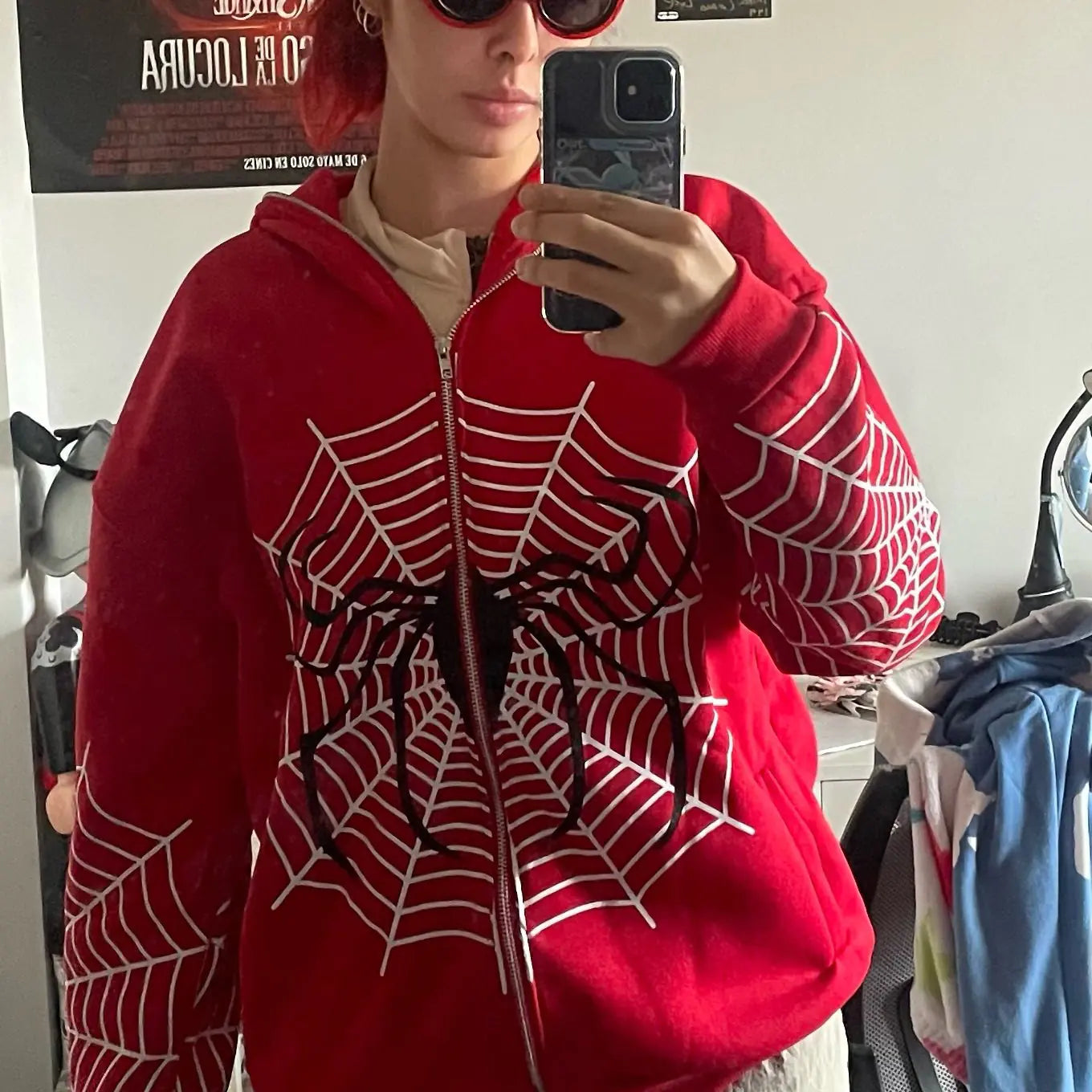 Spider Web Zip Hoodie