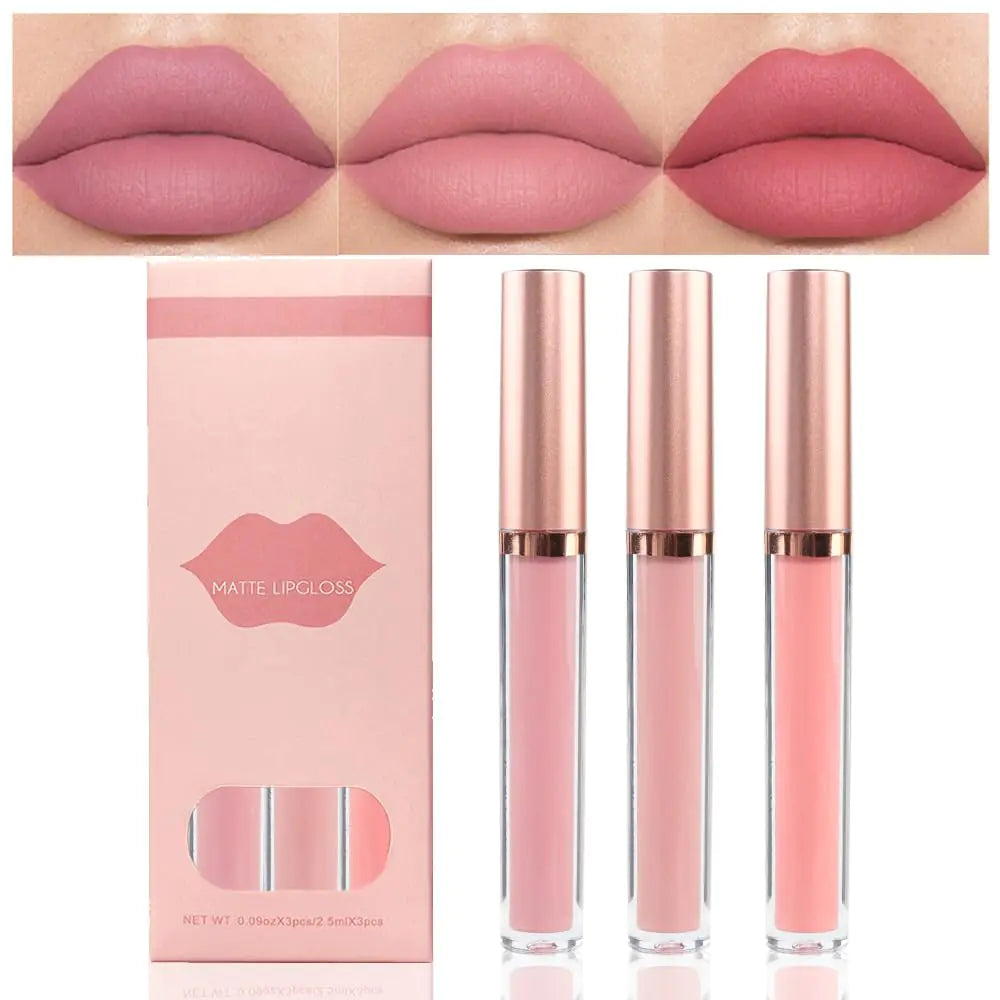 AMYS DIARY Matte Plum Trio Liquid Lipstick Set