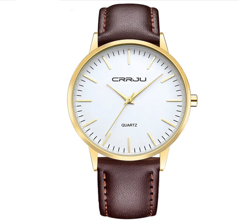 Men's Sleek Leather Strap Watch - Modern Look