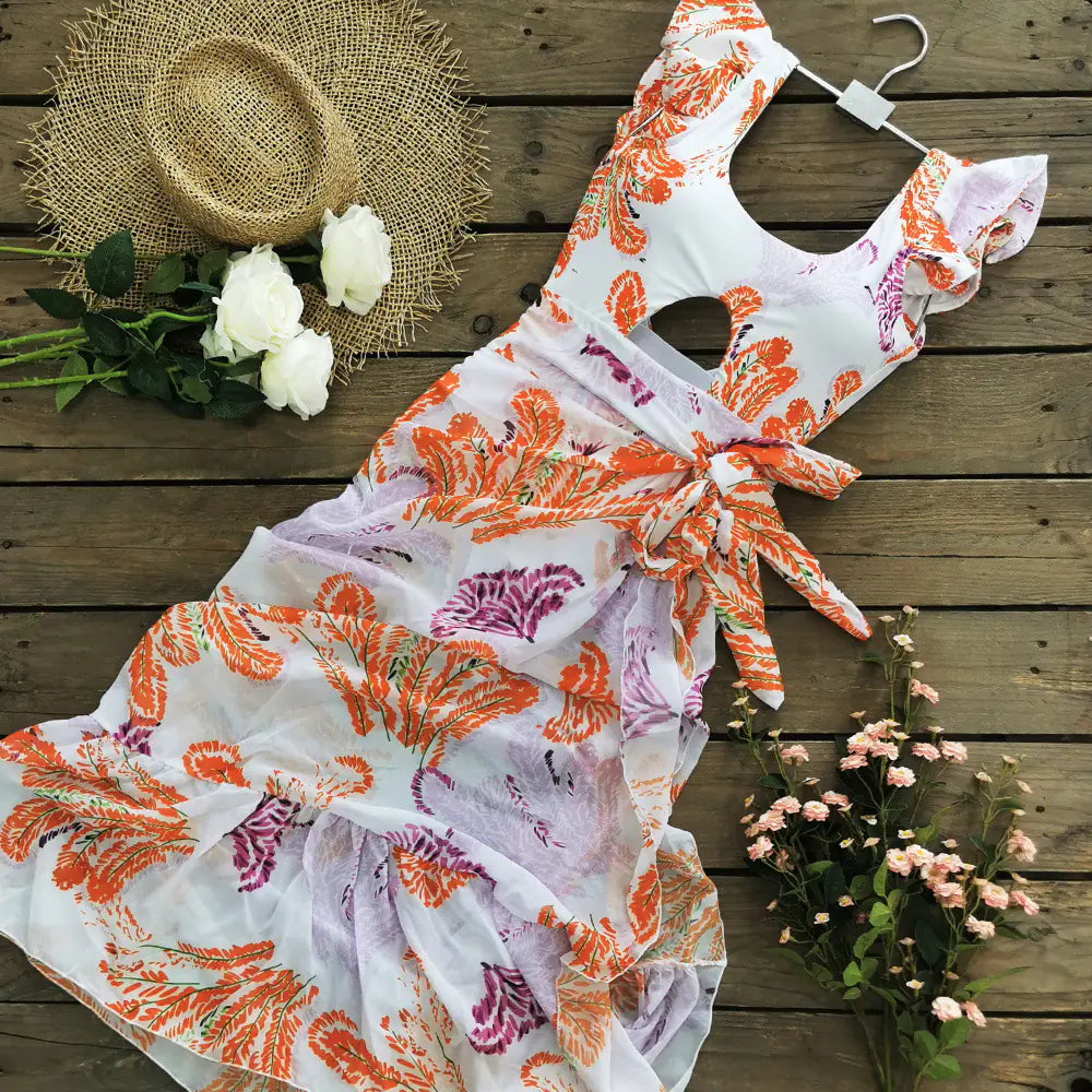 2024 Chic Back Cutout Swimwear Trio