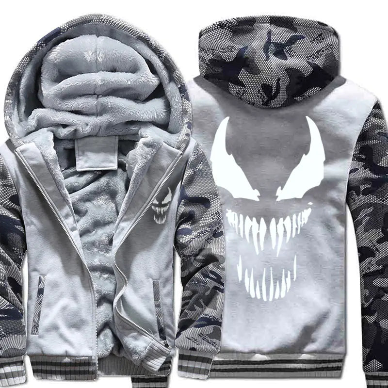 Men's Venom Print Zip-Up Hoodie