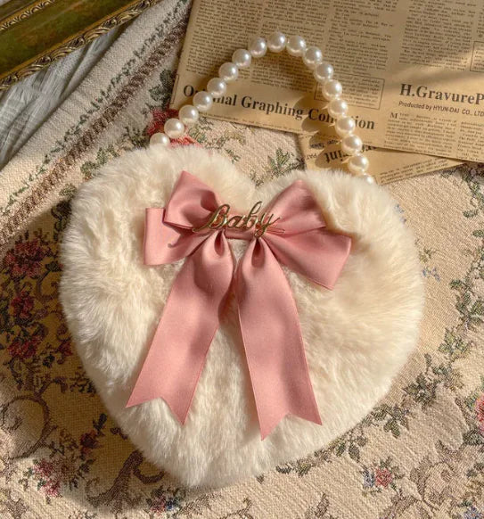 Chic Heartfelt Plush Bag