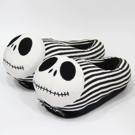 Festive Pumpkin Prince Skull Slippers