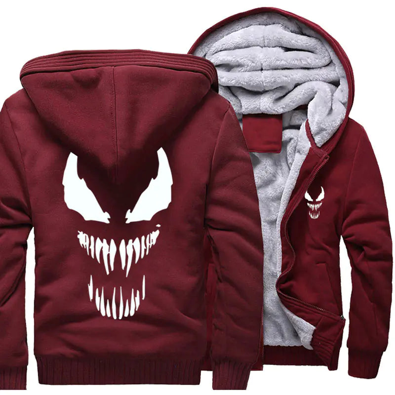 Men's Venom Print Zip-Up Hoodie