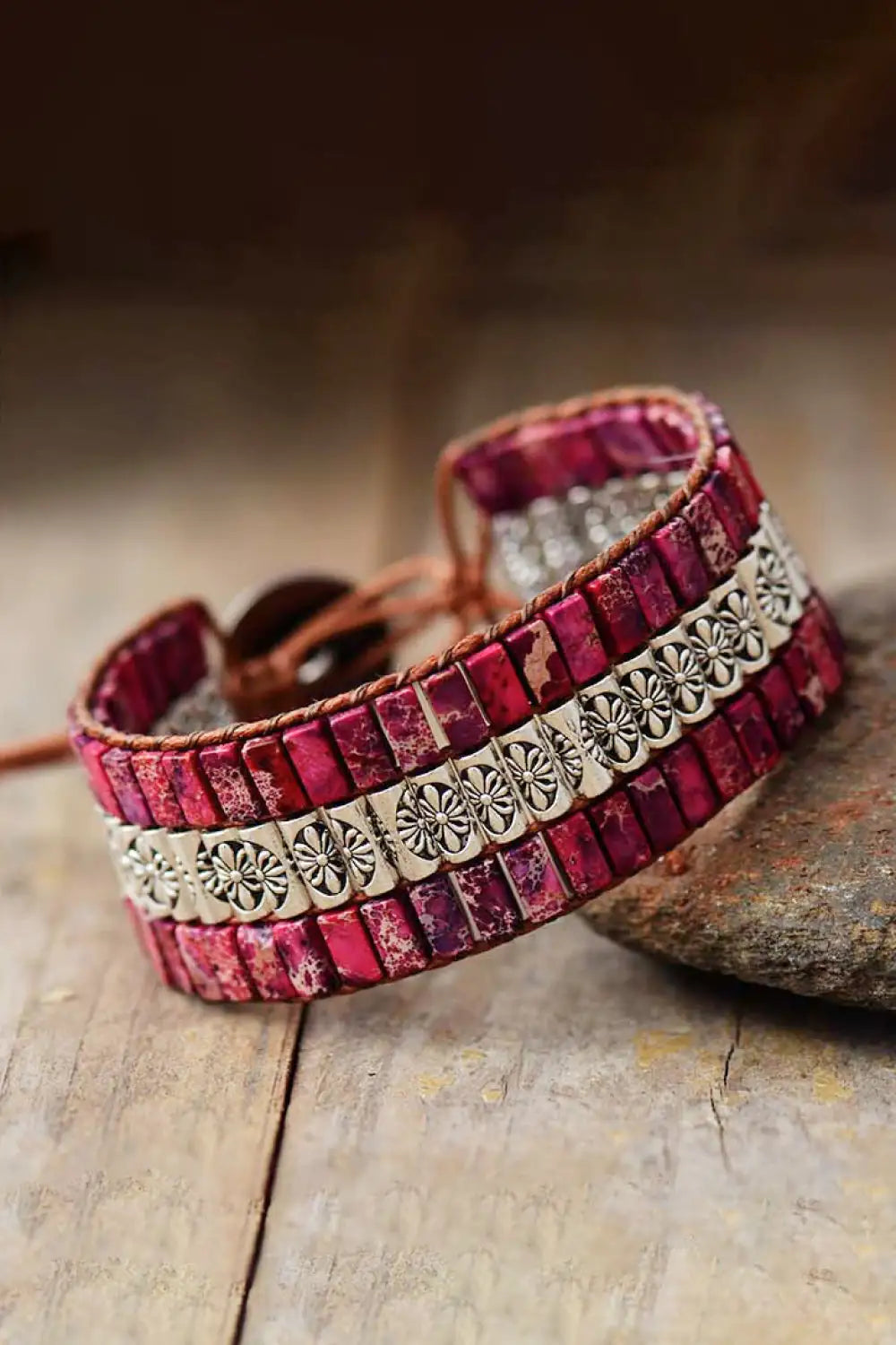 Artisan Triple-Tier Stone Bracelet