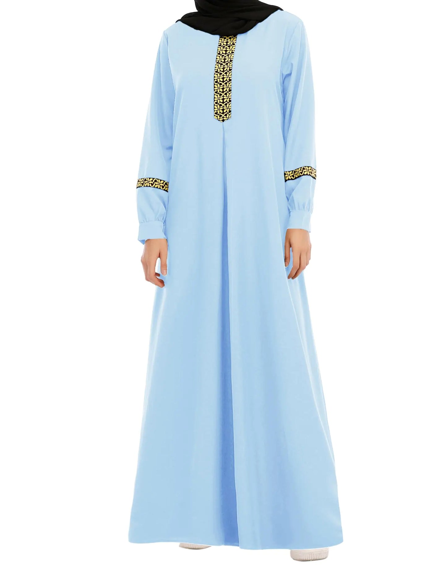 Zephyr Blue Floral Abaya with Hijab