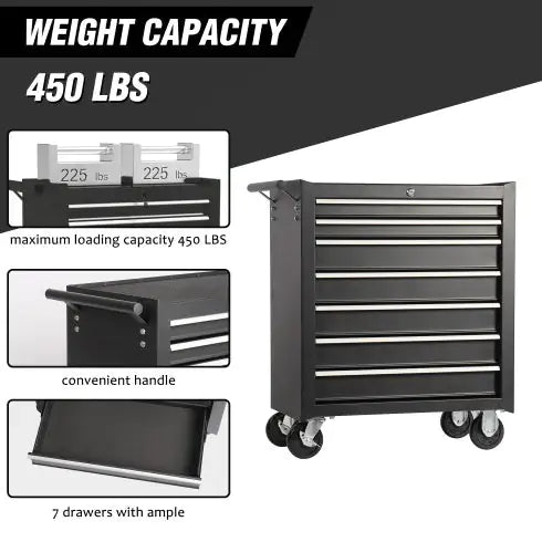 7-Drawer Rolling Tool Cart with Wheels