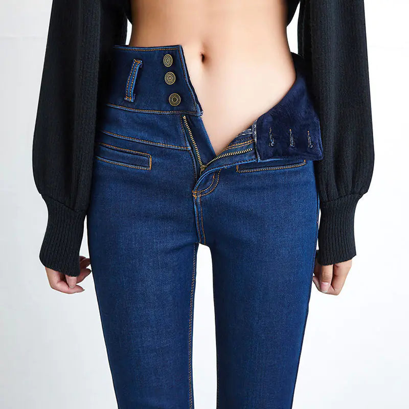 Chic High-Rise Art Jeans