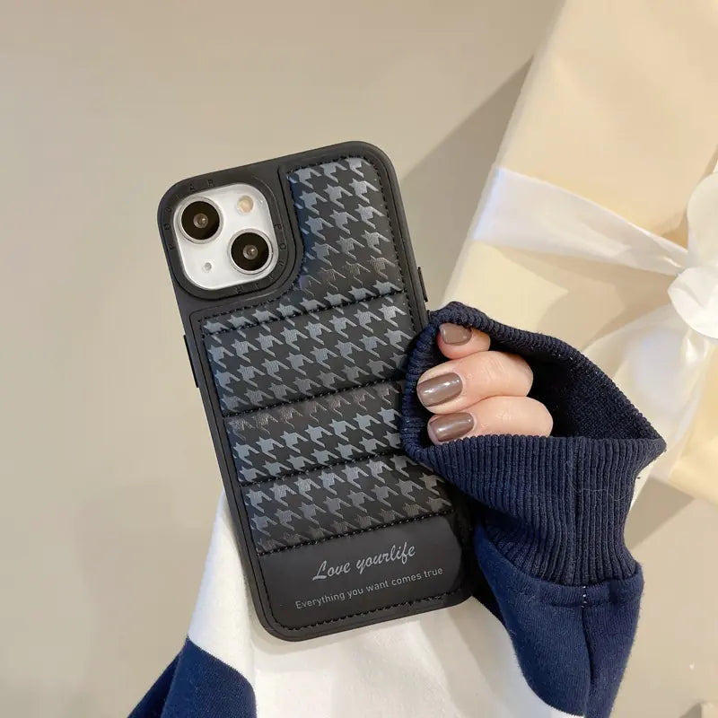 Chic Houndstooth Full Cover Silicone Case