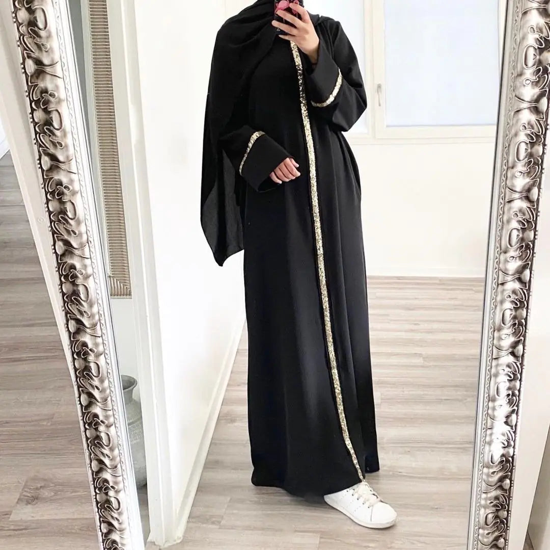 Elegant Sequined Muslim Robe