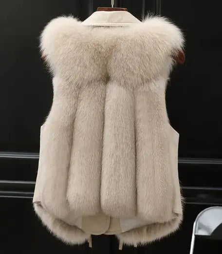 Chic Faux Fur Patchwork Vest