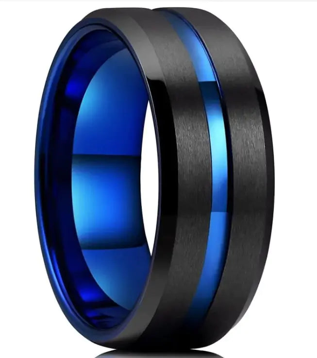Modern Black Tungsten Men's Ring
