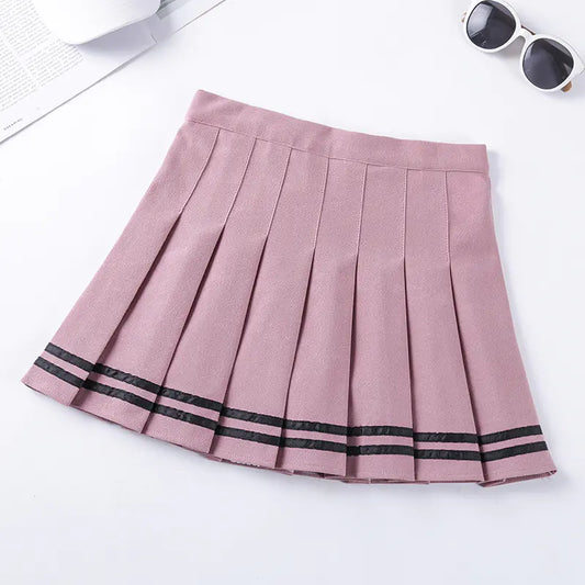 Chic Striped Elastic A-Line Skirt