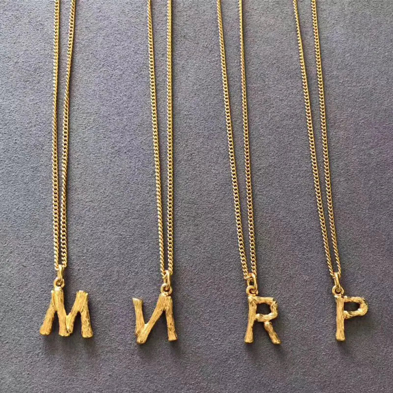 Alphabet Charm Gold Necklace