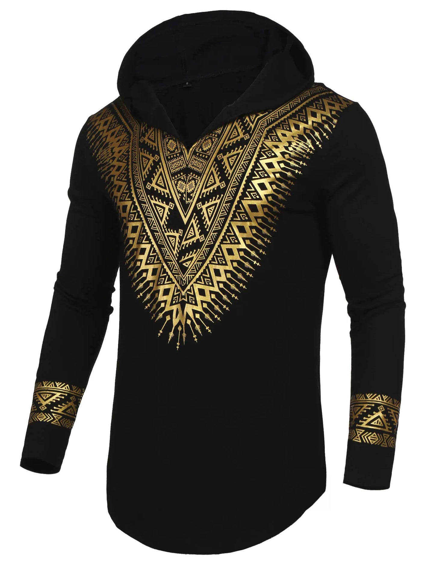 Pacinoble Dashiki 3D Print Hoodie - Autumn Winter Collection (Black S)