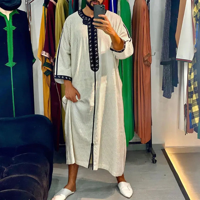 Elegant Moroccan Men's Kaftan - Arabic Style