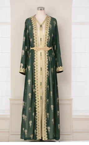 Elegant Arabic Embroidered Dress Set