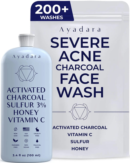 AYADARA Daily Charcoal Acne Cleanser 3.4 oz