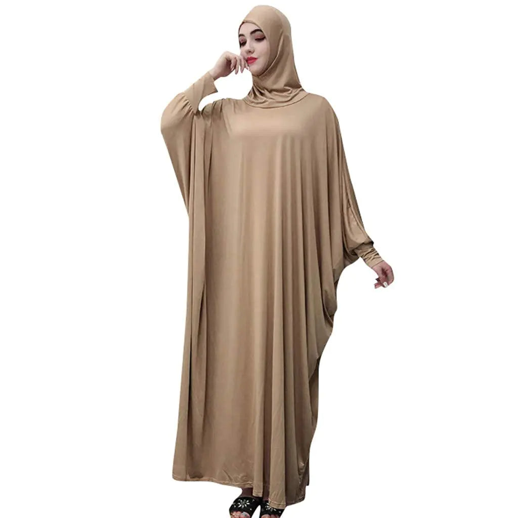 Women's Full-Length Prayer Abaya Dress with Hijab
