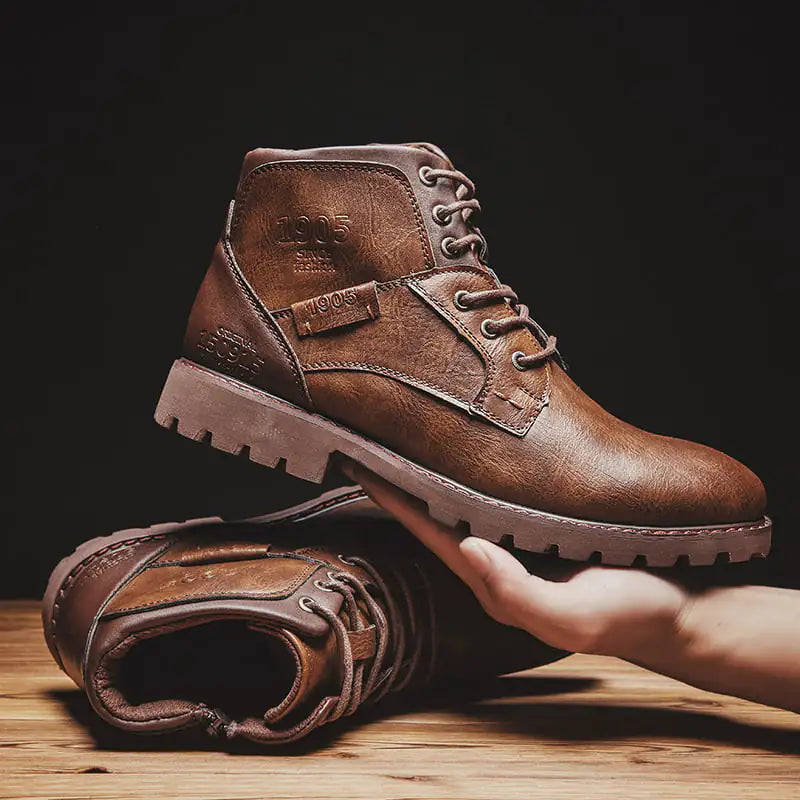 Zip-Up Rider Boots with PU Leather