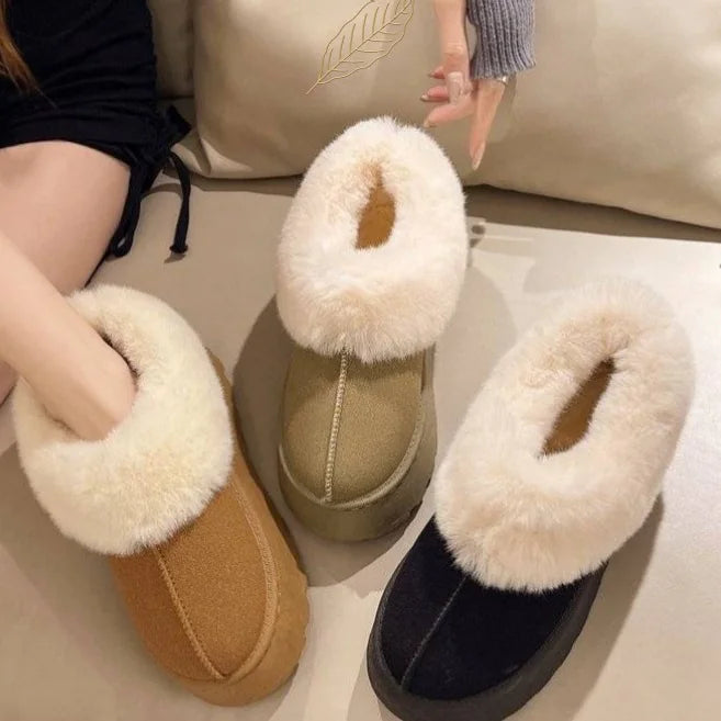 Women's Plush Suede Fur Slippers