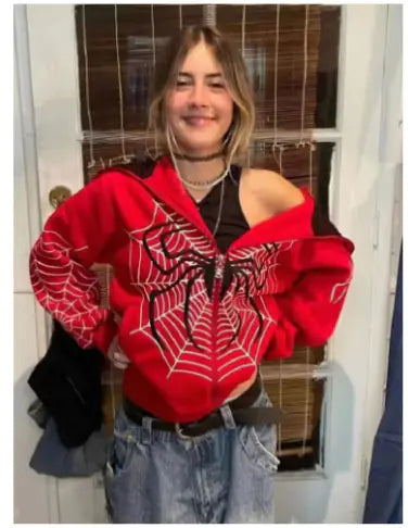 Spider Web Zip Hoodie