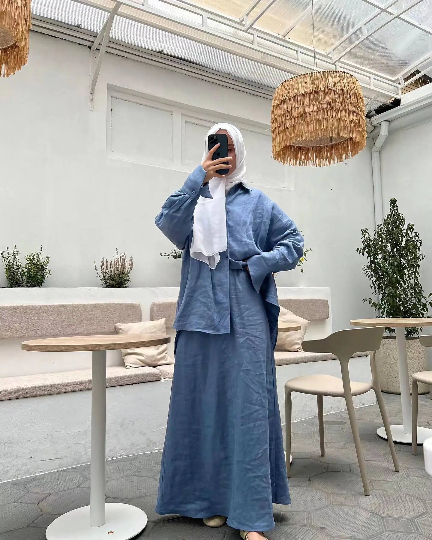 Modest Long Sleeve Skirt and Shirt Set