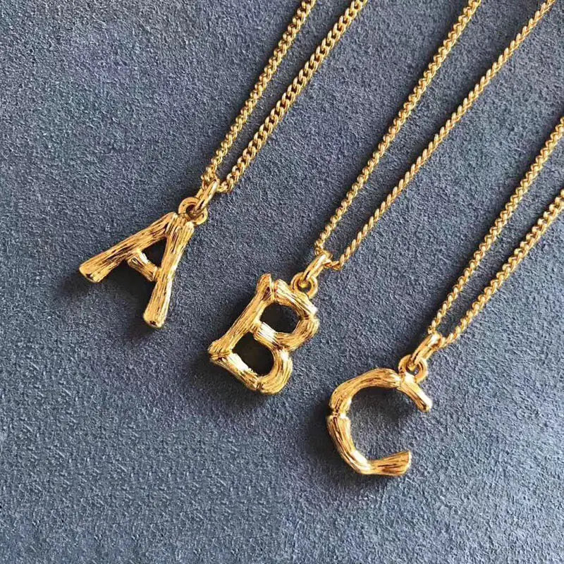 Alphabet Charm Gold Necklace
