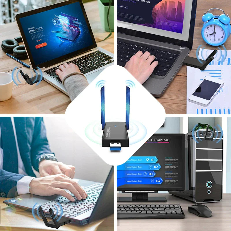 Dual Band Wireless Adapter 1300Mbps USB 3.0