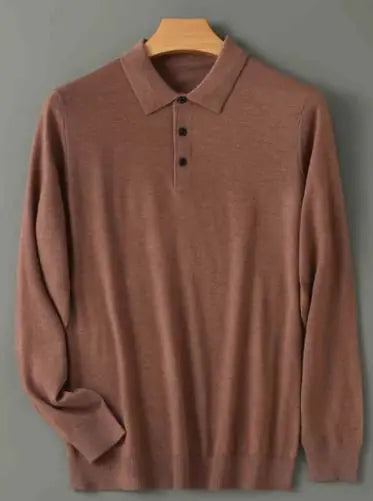 Men Long-sleeved Knitted Shirt