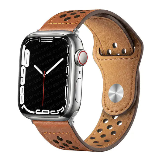 Breathable Leather Strap for Apple Watch Series 5/6/7