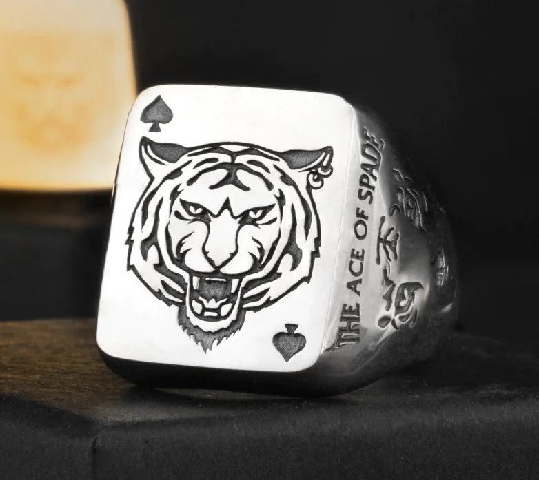 Silver Tiger Zodiac Ring