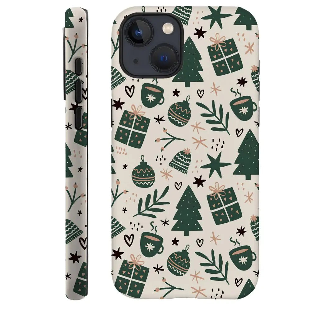 Generic Compatible with for iPhone 13Christmas Winter Teal Blue Phone Case for Girl Women Boy MenScratch Resistant Shockproof Cover Case for iPhone 13