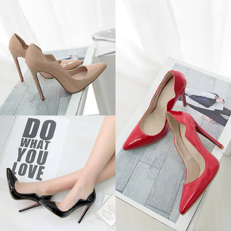 Chic Pointed Stilettos - Black & Red