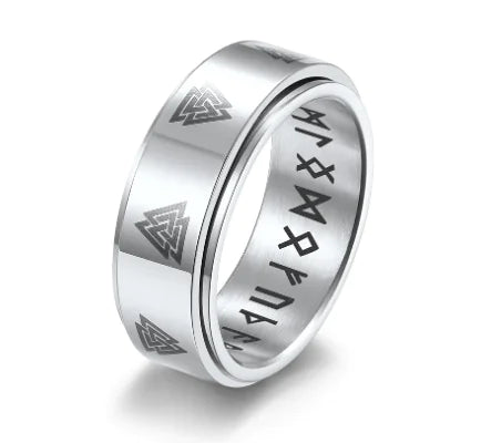 Stainless Tri-Spin Patterned Ring