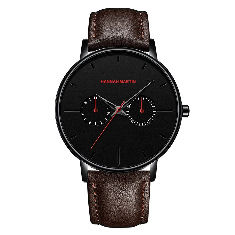 Classic Leather-Crafted Timepiece - Modern Appeal
