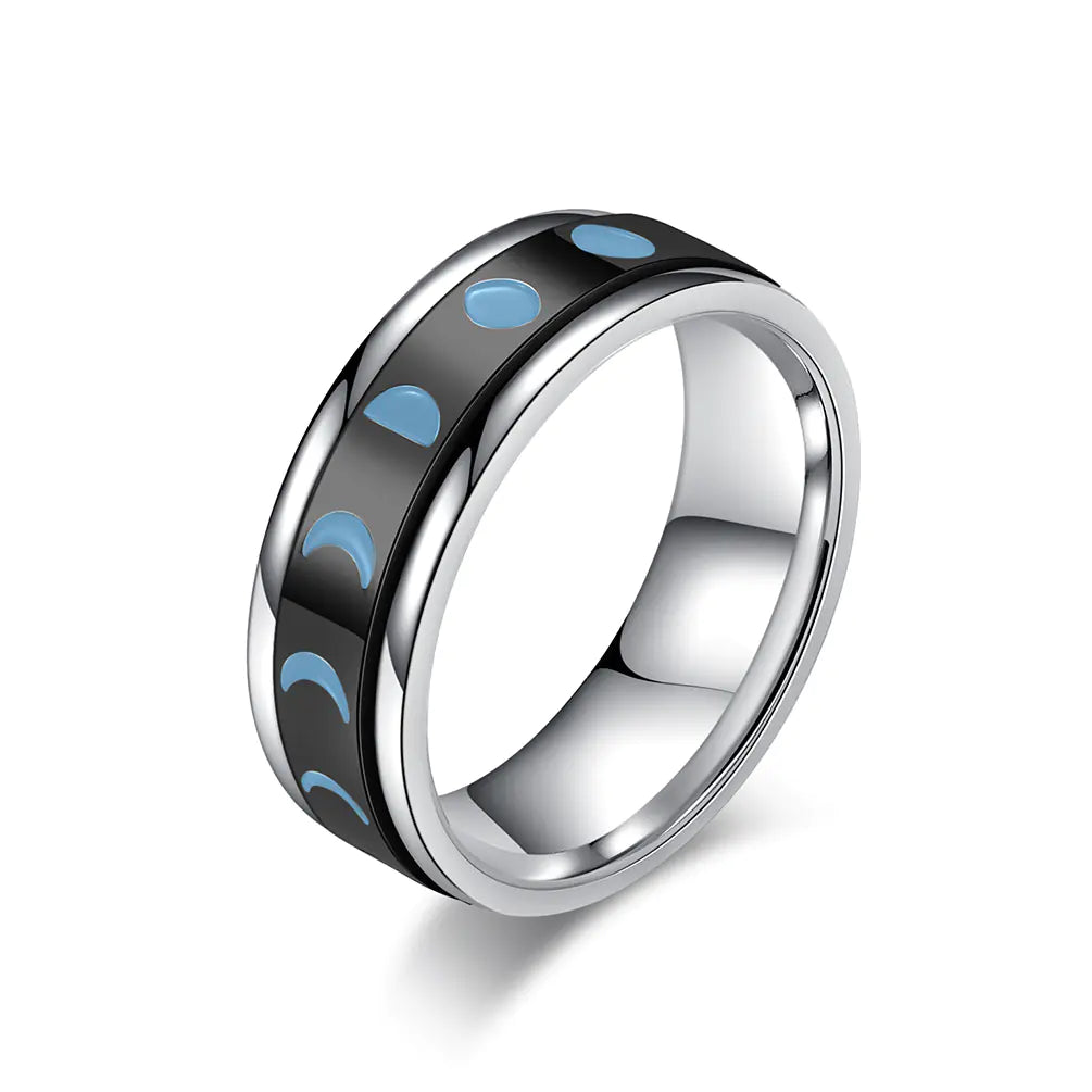 Rotatable Titanium Steel Ring for Anxiety Relief