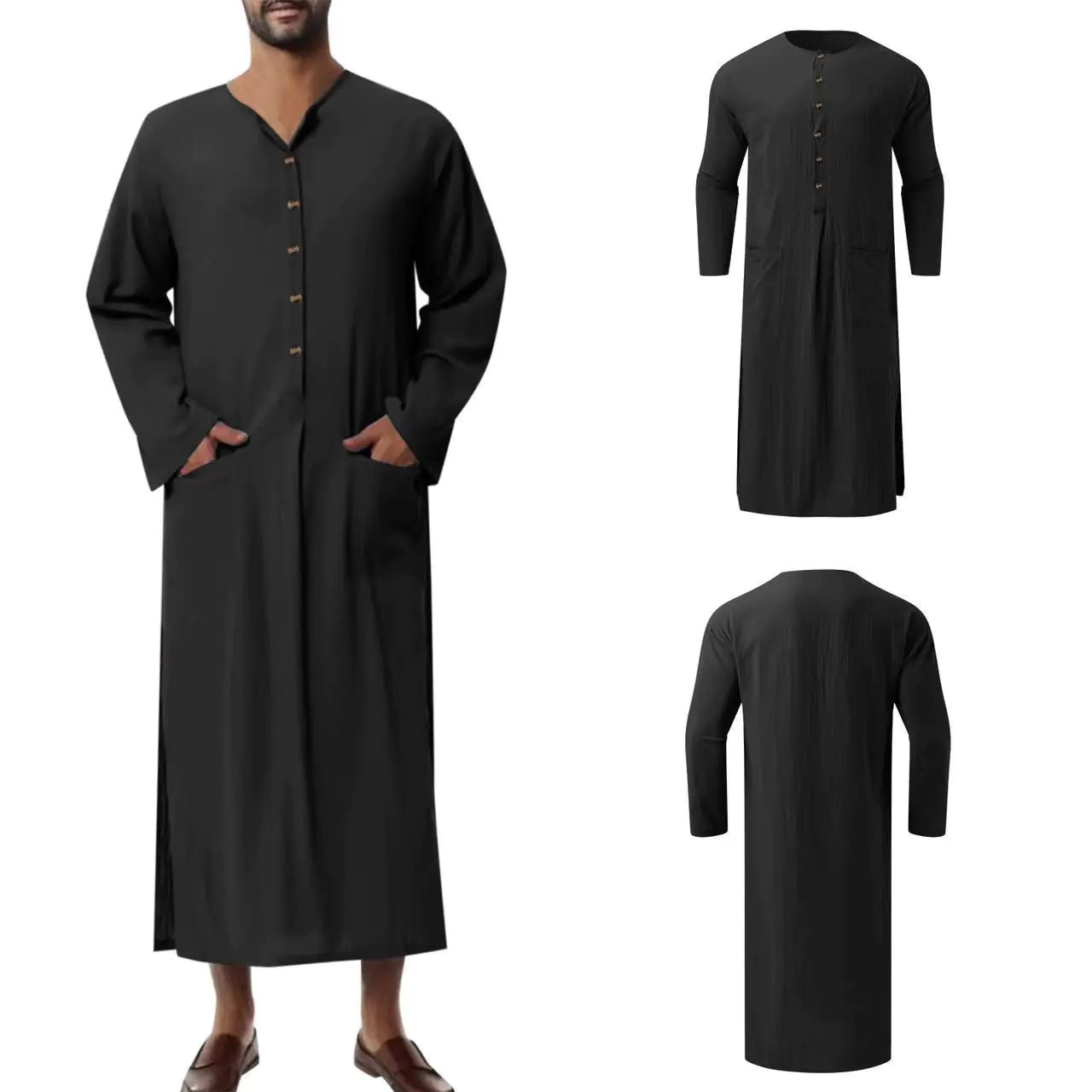 Eastern Breeze Men's Linen Long Robe