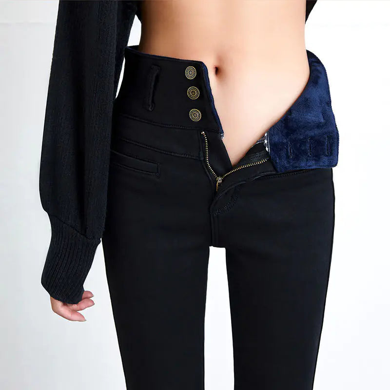 Chic High-Rise Art Jeans