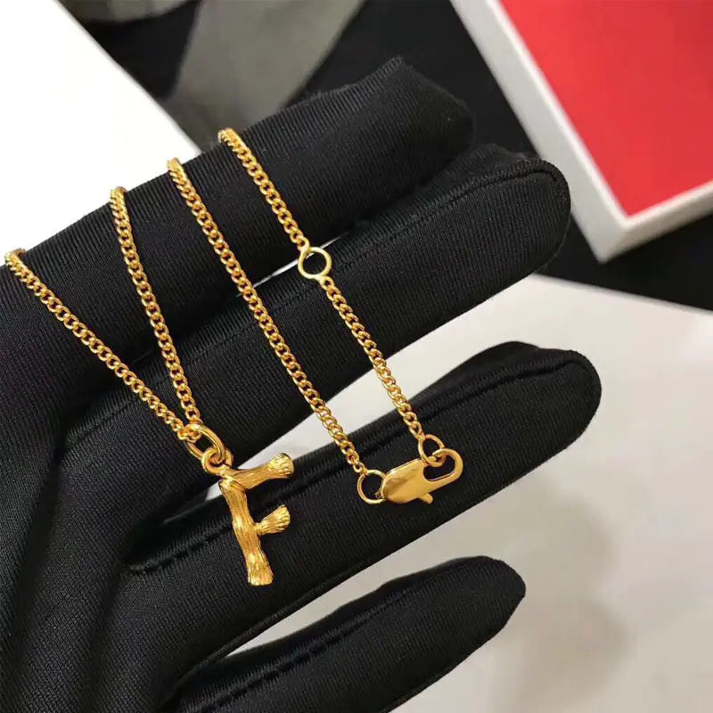 Alphabet Charm Gold Necklace