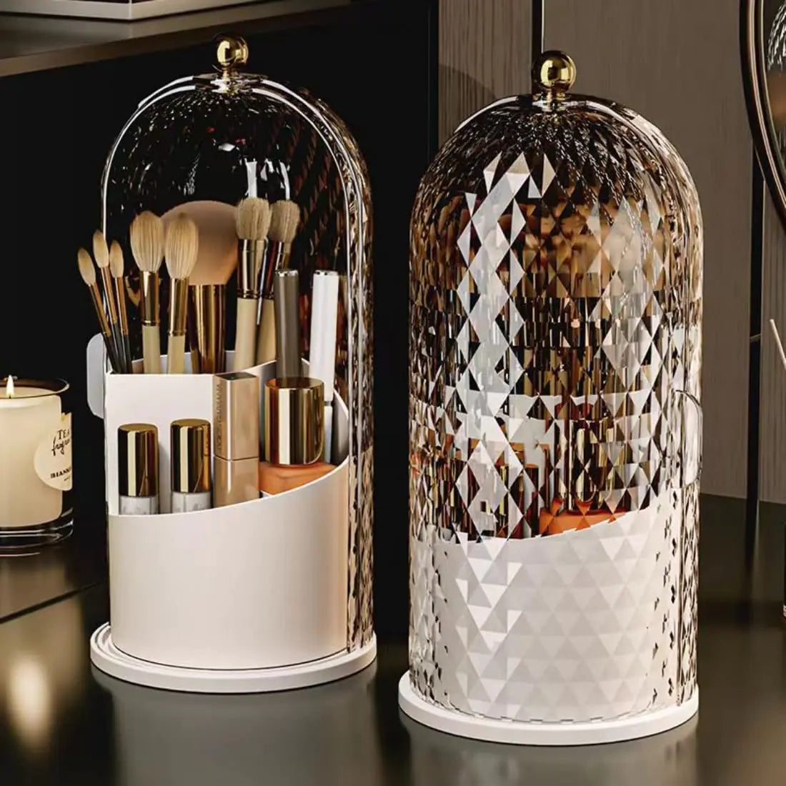 XYCONCEP Sparkle Spin Makeup Brush Holder